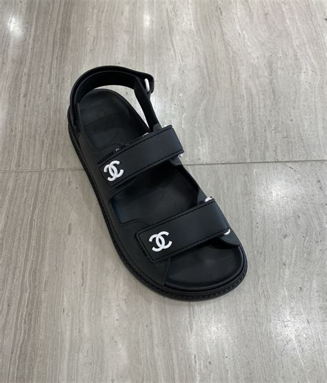 chanel black rubber sandals